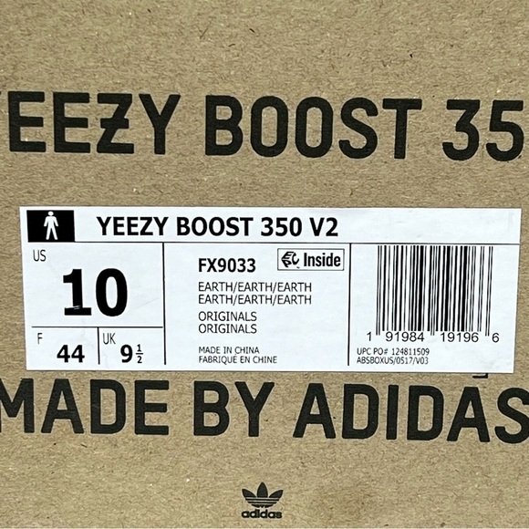 ADIDAS YEEZY BOOST 350 V2 Earth Sneakers Shoes Men's Size 10 - Picture 12 of 16